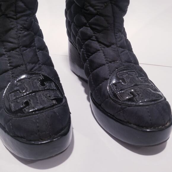 Tory Burch Gigi Black Quilted Tassels Boots - Picture 10 of 10